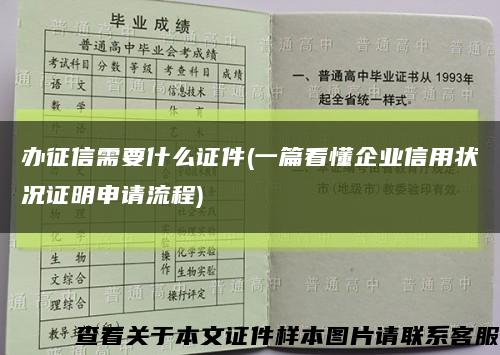 辦征信需要什么證件(一篇看懂企業信用狀況證明申請流程)縮略圖