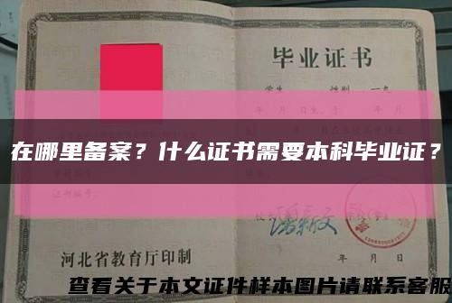 在哪里備案？什么證書需要本科畢業證？縮略圖