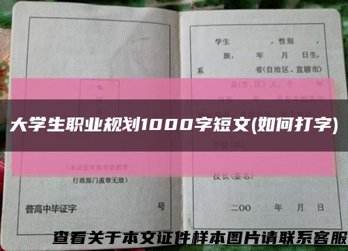 大學生職業規劃1000字短文(如何打字)縮略圖