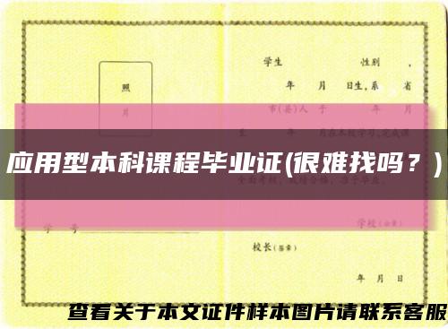 應用型本科課程畢業證(很難找嗎？)縮略圖