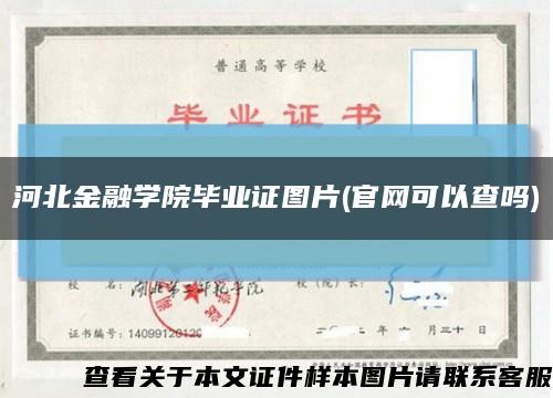 河北金融學院畢業證圖片(官網可以查嗎)縮略圖