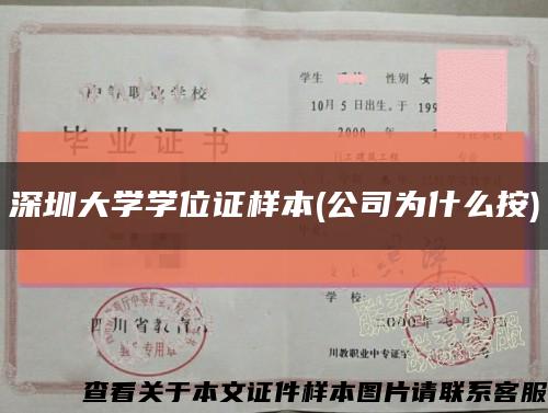 深圳大學學位證樣本(公司為什么按)縮略圖