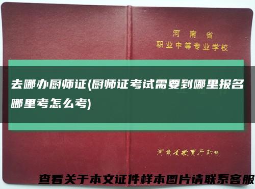 去哪辦廚師證(廚師證考試需要到哪里報名哪里考怎么考)縮略圖