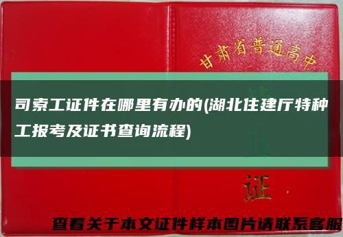 司索工證件在哪里有辦的(湖北住建廳特種工報考及證書查詢流程)縮略圖