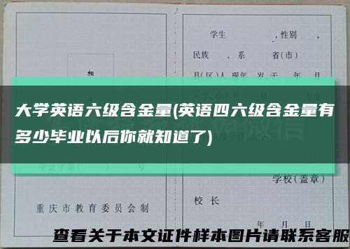 大學英語六級含金量(英語四六級含金量有多少畢業以后你就知道了)縮略圖