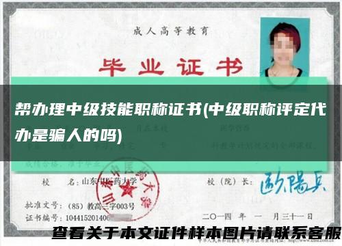 幫辦理中級技能職稱證書(中級職稱評定代辦是騙人的嗎)縮略圖