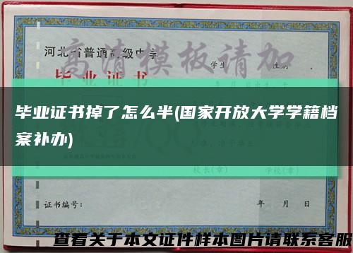 畢業證書掉了怎么半(國家開放大學學籍檔案補辦)縮略圖