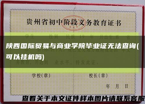 陜西國際貿易與商業學院畢業證無法查詢(可以掛機嗎)縮略圖