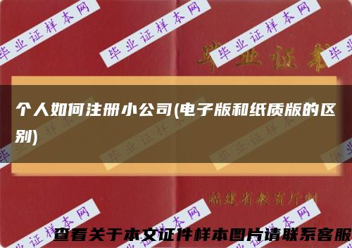 個人如何注冊小公司(電子版和紙質版的區別)縮略圖