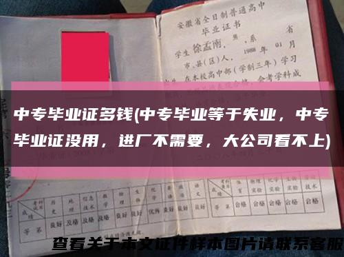 中專畢業證多錢(中專畢業等于失業，中專畢業證沒用，進廠不需要，大公司看不上)縮略圖