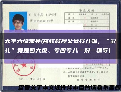 大學六級輔導(高校教授父母找兒媳，“彩禮”竟是四六級、專四專八一對一輔導)縮略圖