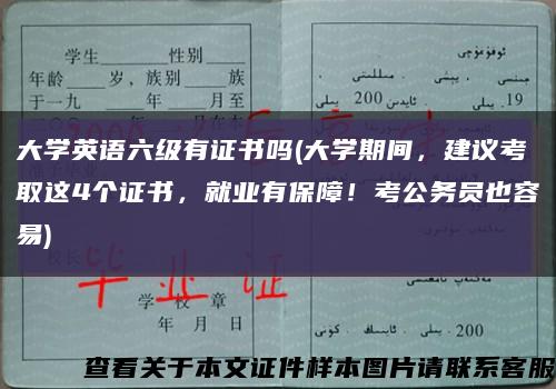 大學英語六級有證書嗎(大學期間，建議考取這4個證書，就業有保障！考公務員也容易)縮略圖