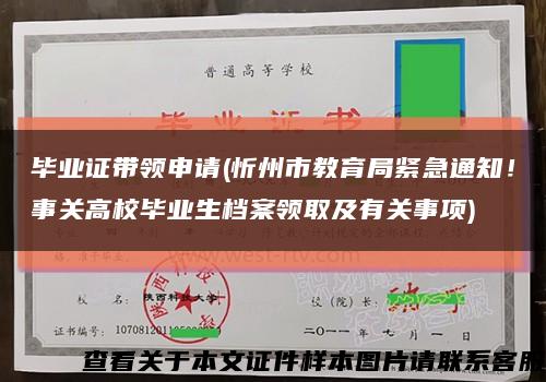 畢業證帶領申請(忻州市教育局緊急通知！事關高校畢業生檔案領取及有關事項)縮略圖