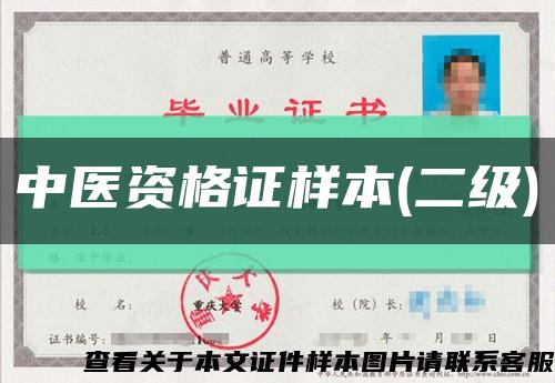 中醫資格證樣本(二級)縮略圖