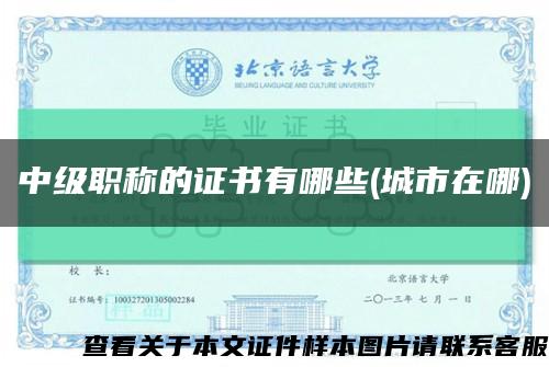 中級職稱的證書有哪些(城市在哪)縮略圖