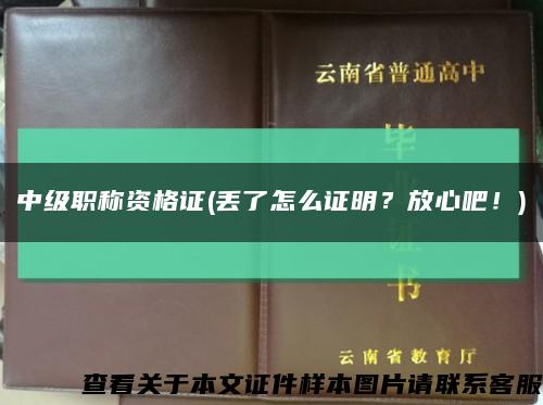 中級職稱資格證(丟了怎么證明？放心吧！)縮略圖