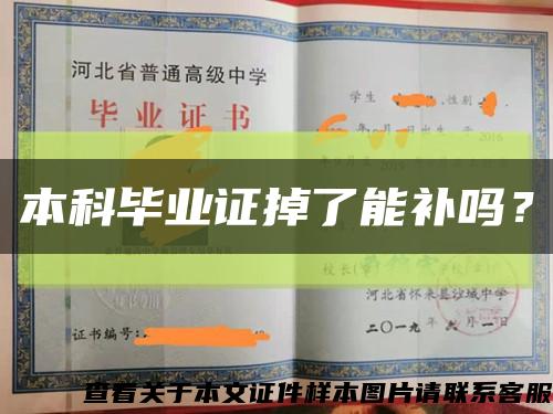 本科畢業證掉了能補嗎？縮略圖