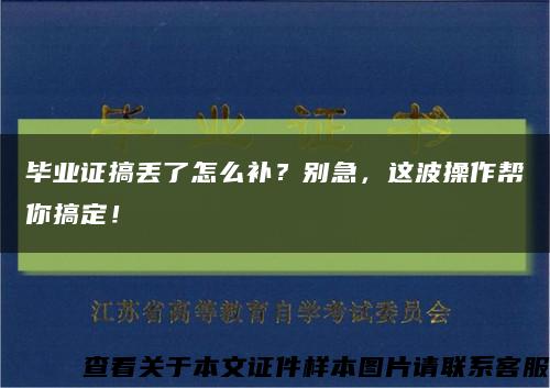 畢業證搞丟了怎么補？別急，這波操作幫你搞定！縮略圖