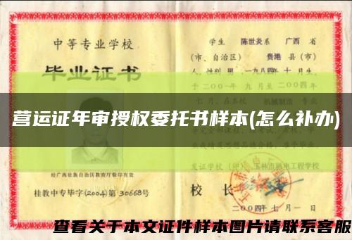 營運證年審授權委托書樣本(怎么補辦)縮略圖