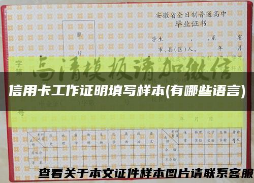 信用卡工作證明填寫樣本(有哪些語言)縮略圖