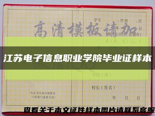 江蘇電子信息職業學院畢業證樣本縮略圖