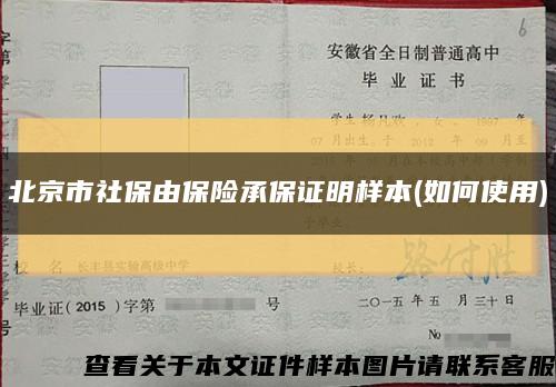 北京市社保由保險承保證明樣本(如何使用)縮略圖