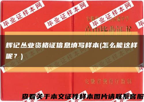 輝記叢業資格證信息填寫樣本(怎么能這樣呢？)縮略圖
