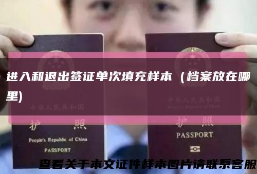 進入和退出簽證單次填充樣本（檔案放在哪里)縮略圖