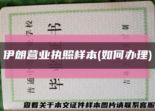 伊朗營業執照樣本(如何辦理)縮略圖