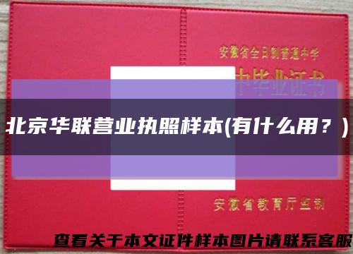 北京華聯營業執照樣本(有什么用？)縮略圖