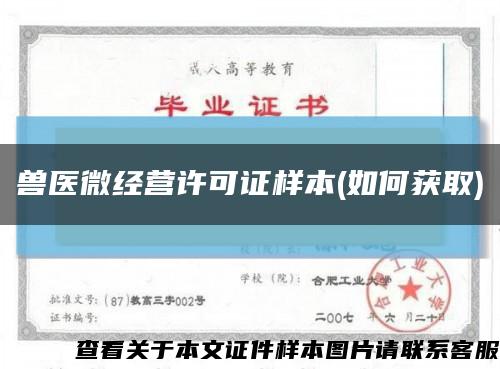 獸醫微經營許可證樣本(如何獲取)縮略圖