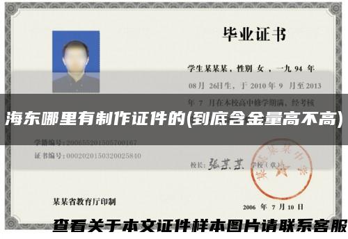 海東哪里有制作證件的(到底含金量高不高)縮略圖