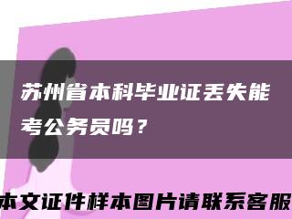 蘇州省本科畢業證丟失能考公務員嗎？縮略圖