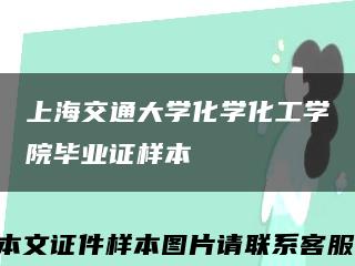 上海交通大學化學化工學院畢業證樣本縮略圖