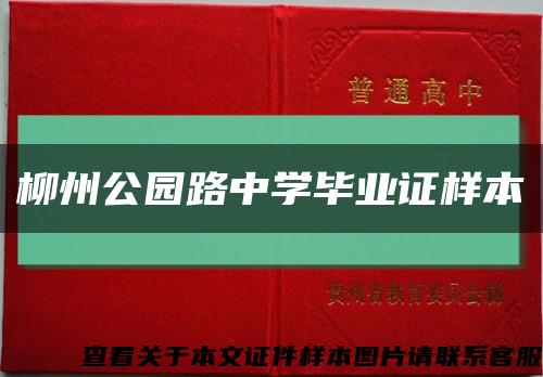 柳州公園路中學畢業證樣本縮略圖