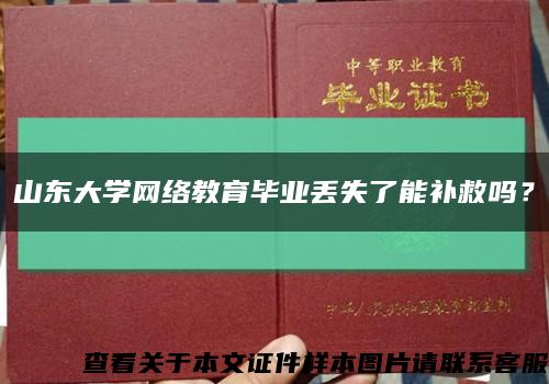山東大學網絡教育畢業丟失了能補救嗎？縮略圖