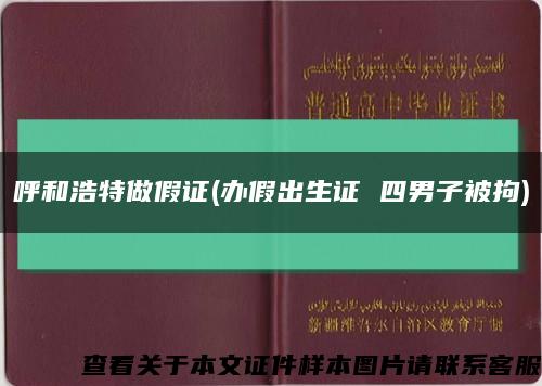 呼和浩特做假證(辦假出生證 四男子被拘)縮略圖