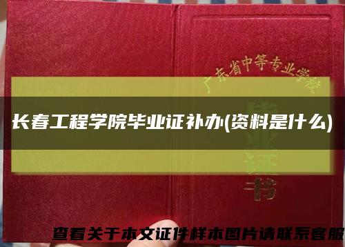 長春工程學院畢業證補辦(資料是什么)縮略圖