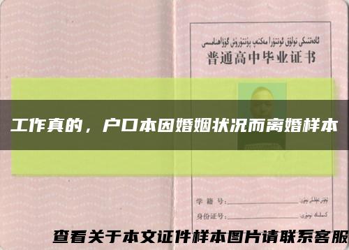 工作真的，戶口本因婚姻狀況而離婚樣本縮略圖