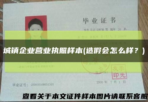 城鎮企業營業執照樣本(造假會怎么樣？)縮略圖