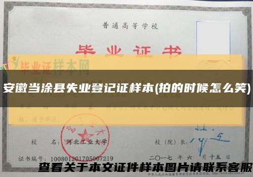 安徽當涂縣失業登記證樣本(拍的時候怎么笑)縮略圖