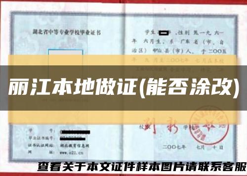 麗江本地做證(能否涂改)縮略圖