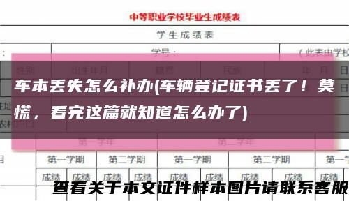 車本丟失怎么補辦(車輛登記證書丟了！莫慌，看完這篇就知道怎么辦了)縮略圖