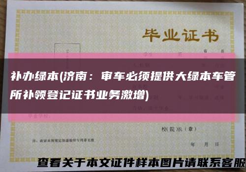 補辦綠本(濟南：審車必須提供大綠本車管所補領登記證書業務激增)縮略圖