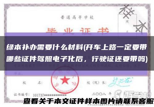 綠本補辦需要什么材料(開車上路一定要帶哪些證件駕照電子化后，行駛證還要帶嗎)縮略圖