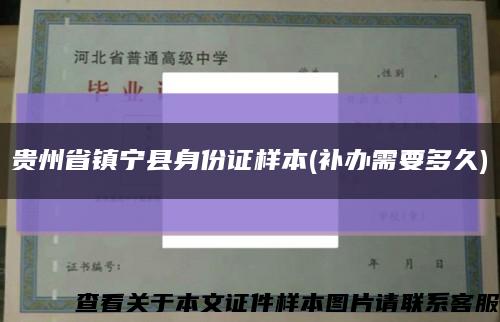 貴州省鎮寧縣身份證樣本(補辦需要多久)縮略圖