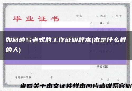 如何填寫老式的工作證明樣本(本是什么樣的人)縮略圖