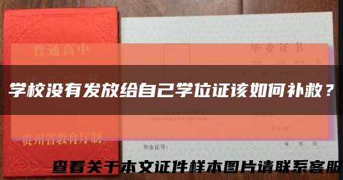 學校沒有發放給自己學位證該如何補救？縮略圖