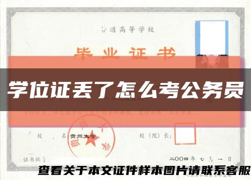 學位證丟了怎么考公務員縮略圖