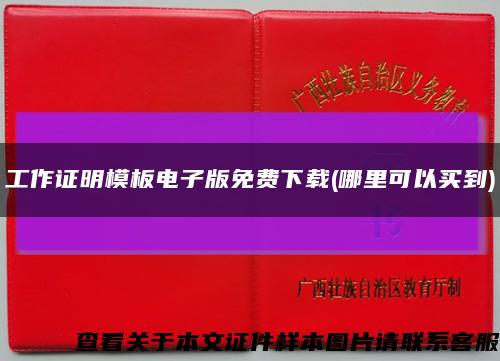 工作證明模板電子版免費下載(哪里可以買到)縮略圖